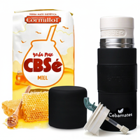 Zestaw Yerba Mate CBSe Miel + Yerbomos (matero, bombilla, termos) 3w1
