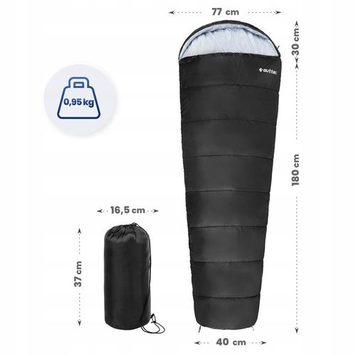 ŚPIWÓR TURYSTYCZNY LEKKI KOŁODRA Z KAPTUREM HOODED CAŁOROCZNY OUTTEC na Arena.pl