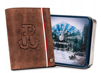 skórzany portfel męski z motywem patriotycznym - peterson