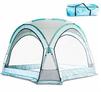 17701 PAWILON OGRODOWY TURKUSOWY 3,5 X 3,5M ZAMYKANY Z MOSKITIERĄ