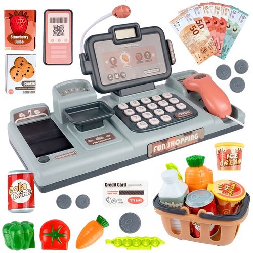 KASA FISKALNA ZABAWKA KASA SKLEPOWA INTERAKTYWNA ZAKUPY SKANER TAŚMA KOSZYK na Arena.pl