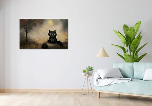 Obraz 100x60cm Czarny Kot na Arena.pl