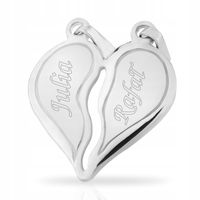 Łamane serce zawieszka (pr. 925) dla dwojga z grawerem prezent Walentynki