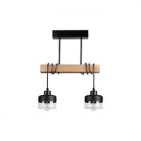 OPRAWA WISZĄCA E27 STARK X2 DREWNO STAL 50W CZARNY