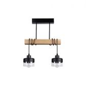 OPRAWA WISZĄCA E27 STARK X2 DREWNO STAL 50W CZARNY