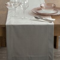 Obrus na stół MELINDA 140x180 srebrny listwa ozdobna glamour dekoracyjny