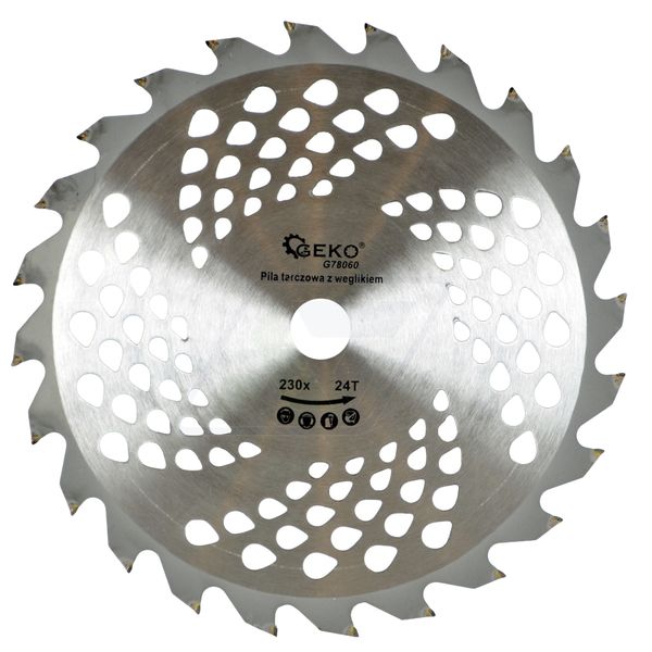 PIŁA TARCZA WIDIOWA DO CIĘCIA DREWNA 230x22 24 ZĘBY TNĄCE GEKO G78060 zdjęcie 2