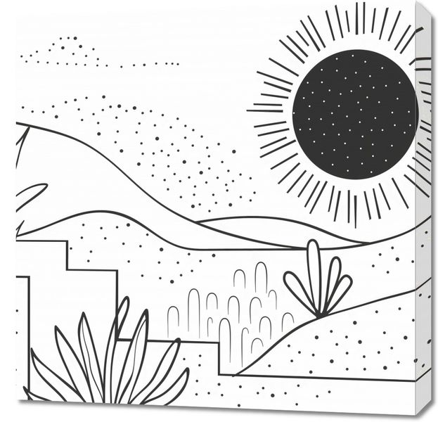 Obraz 70x70cm Linearny Pejzaż zdjęcie 1