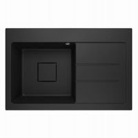 ZLEWOZMYWAK GRANITOWY LAVELLO QUBE 1.0 CZARNY PRAWY