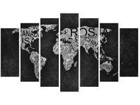 80CM 140CM OBRAZ 7 ELEM WORLD MAP ŚCIENNY