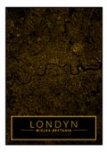 Londyn mapa złota - plakat 42x59,4 cm