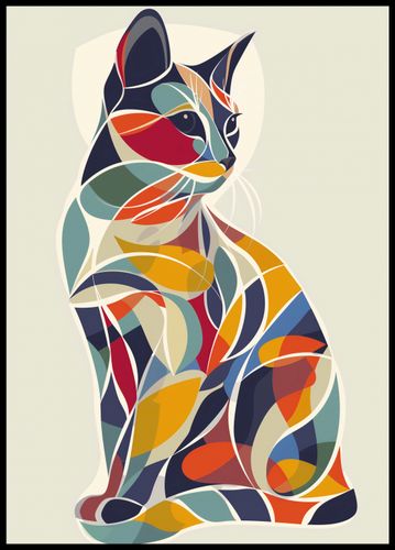 Plakat 64x90cm Kalejdoskopowy Kot na Arena.pl