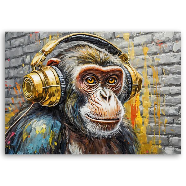 Obraz na płótnie, Małpa Dj 100x70 zdjęcie 1