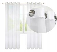 FIRANA GOTOWA BIAŁA NA PRZELOTKACH FIRANKA BALKONOWA WOAL 145x240 cm