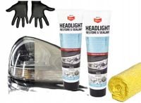 2x PASTA DO RENOWACJI POLEROWANIA REFLEKTORÓW LAMP SAMOCHODOWYCH ściereczka