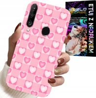 ETUI DO HUAWEI P30 LITE - SERCA KRATKA RÓŻOWA OBUDOWA CASE + SZKŁO