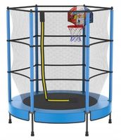 TRAMPOLINA OGRODOWA Z WYSOKĄ SIATKĄ I KOSZEM 145 CM Dla Dzieci
