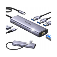 Adapter 1w6 Ugreen CM512 USB-C do 3x USB A 3.0, HDMI, RJ45, PD Converter