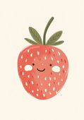 Plakat 70x100cm Wzory dla Dzieci, Dziewczynki i Chłopca - Truskawka
