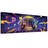 Obraz na płótnie, Symbole gry, neon 90x30 90x30