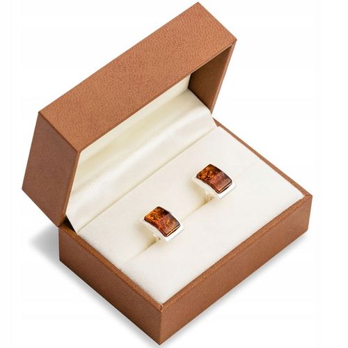 SREBRNE SPINKI mankietowe z BURSZTYNEM srebro 925 prezent na ŚLUB WESELE na Arena.pl