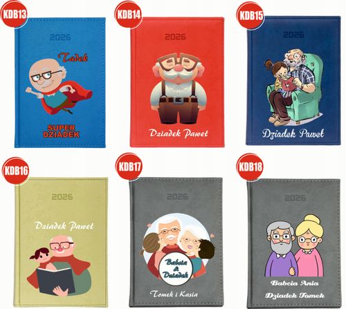 KALENDARZ A5 2026 DZIENNY książkowy NADRUK dla babci dziadka twój tekst na Arena.pl