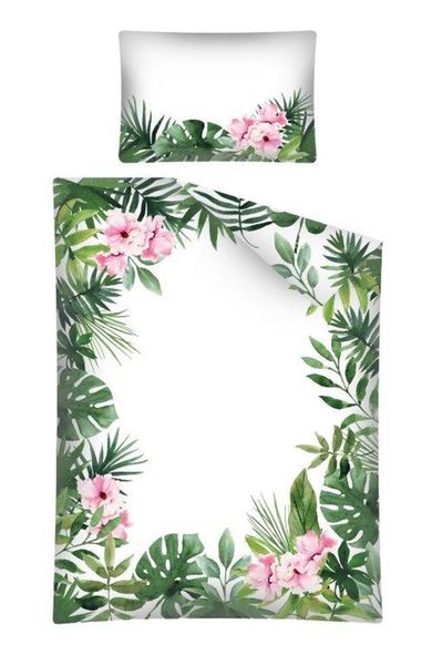 Pościel Bambusowa 100X135 Zielone Liście 3046 A zdjęcie 1