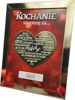 PREZENT NA WALENTYNKI RAMKA OBRAZ ZŁOTE SERCE DLA CHŁOPAKA DZIEWCZYNY NIEGO