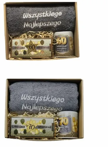 PREZENT NA URODZINY 18-70 Zestaw Kosz Prezentowy Ręcznik Kubek Czekolada na Arena.pl