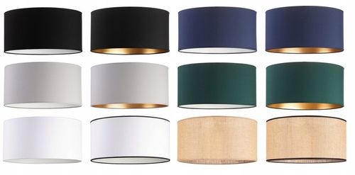 ABAŻUR okrągły walec tuba 40cm CZARNY ZŁOTY na Arena.pl