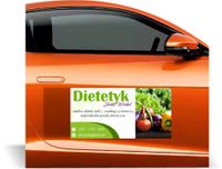 Magnes na samochód reklama magnetyczna 60x30 cm DIETETYK RÓŻNE WZORY
