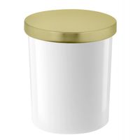 Słoik do świec biały połysk 200 ml ze złotą pokrywką