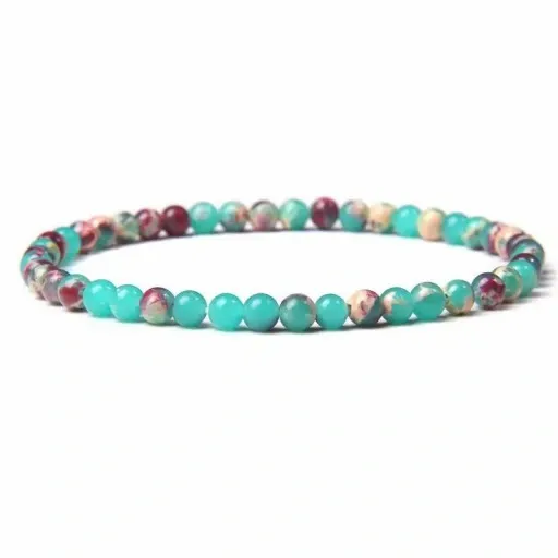 Bransoletka Kamień Chryzopraz Kulki 4mm zdjęcie 1