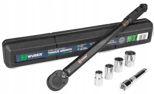 KLUCZ DYNAMOMETRYCZNY 1/2" 28-210Nm CrMO W ETUI +4 NASADKI na Arena.pl