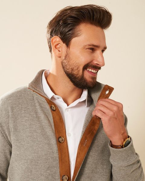 Sweter męski bawełniany szary melanż Deville Rozmiar - M zdjęcie 4