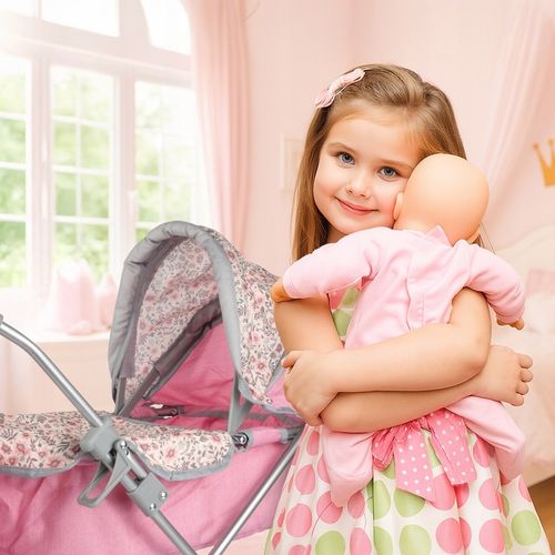 WÓZEK DLA LALEK GŁĘBOKI SKŁADANY GONDOLA TORBA SPACERÓWKA REGULOWANY DASZEK na Arena.pl