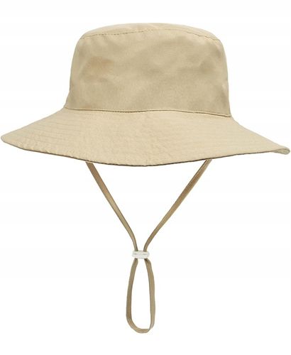 KAPELUSZ LETNI DAMSKI Z DUŻYM RONDEM PRZECIWSŁONECZNY FILTR UPV 50+ BEŻOWY na Arena.pl