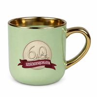 Sześćdziesięciolatek moneta kubek elegancki na prezent zielony 60 URODZINY