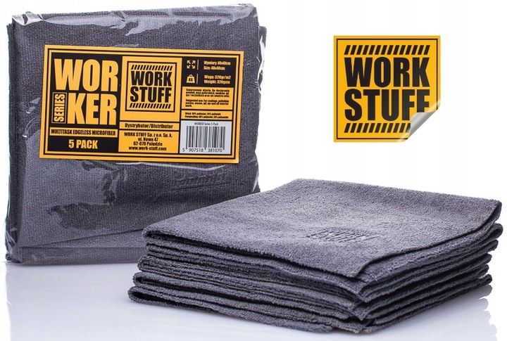 WORK STUFF WORKER 5 PACK GREY MIKROFIBRY BEZSZWOWE zdjęcie 1