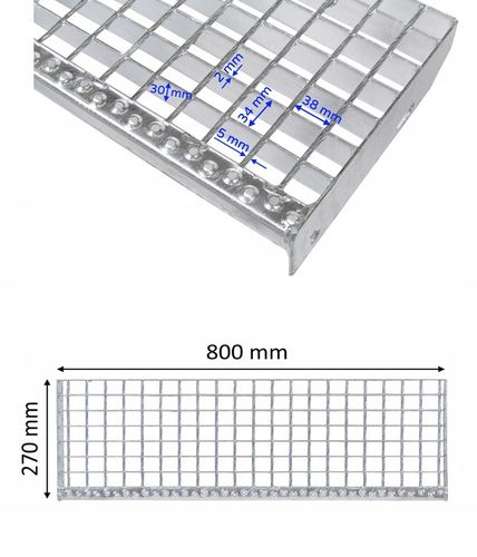 Stopnie WEMA 800x270 mm | ocynkowane | 30x2 mm | stopień metalowy, na Arena.pl