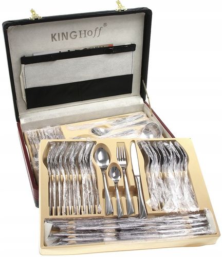 ZESTAW SZTUĆCE KOMPLET WALIZKA POŁYSK 72 KINGHOFF na Arena.pl