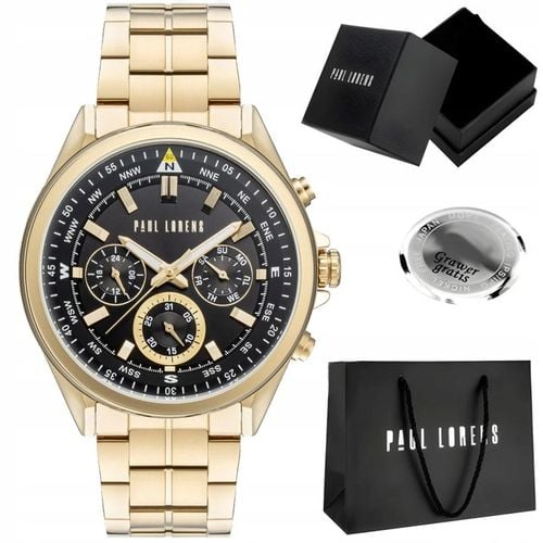 Zegarek męski Paul Lorens KODARI Z GRAWEREM - multidatownik + czas dobowy na Arena.pl