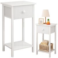 Stolik nocny komoda szafka z szufladą półką biały styl skandynawski 38 cm