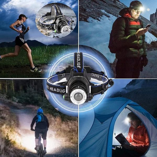 LATARKA CZOŁOWA LED ZOOM CREE XML T6 CZOŁÓWKA MOC akumulator + ładowar zdjęcie 12