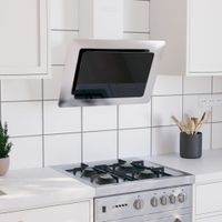 Okap kuchenny, 60 cm, stal nierdzewna, hartowane szkło, srebrny