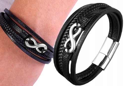 Bransoletka Nieskończoność Punk Warkocz Męska Stal na Arena.pl