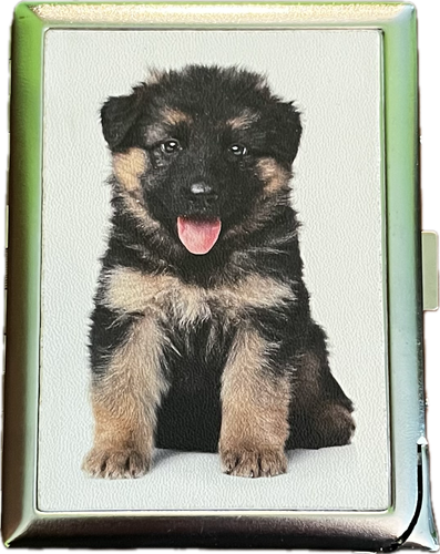 Papierośnica z Zapalniczką Gazową Płomieniową i Wzorem Czarnego Pieska na Arena.pl