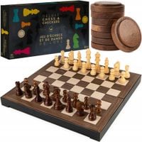 Szachy Warcaby 2 w 1 SPIN MASTER Gra Planszowa Drewniane Szachy Plansza