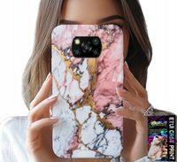 ETUI DO XIAOMI POCO X3 - RÓŻOWO BIAŁY MARMUREK, KAMIENNE WZORY