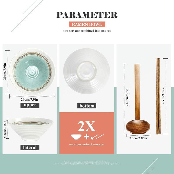 Komplet misek ceramicznych do ramenu dla 2 os. zdjęcie 3